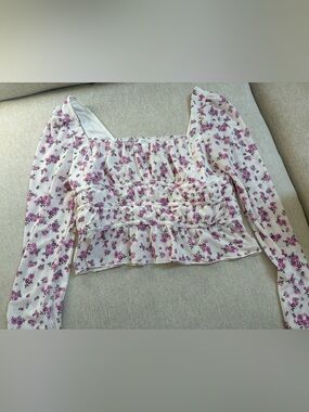 Floral Smocked Long-Sleeve top